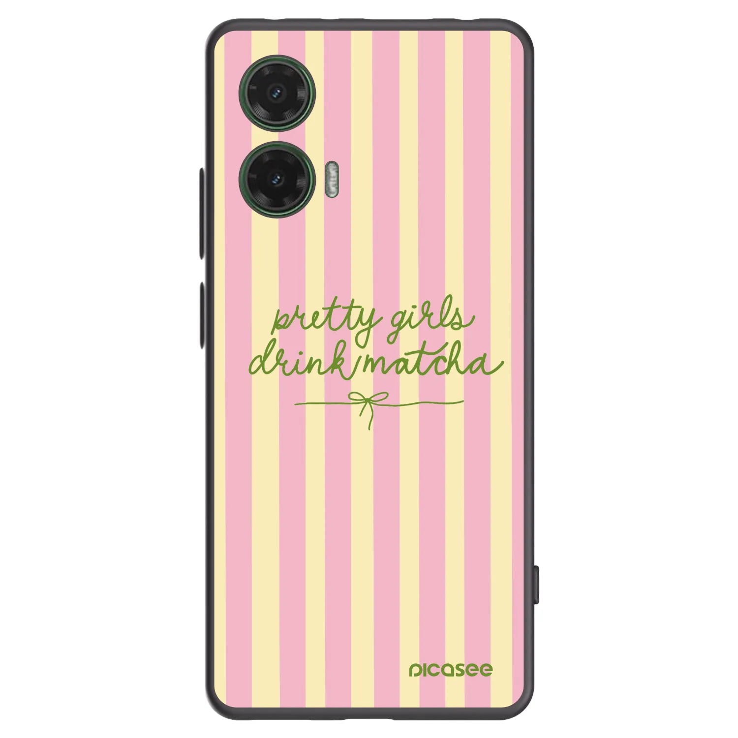 Picasee Μαύρη θήκη σιλικόνης για Motorola Moto G35 5G - Pretty matcha