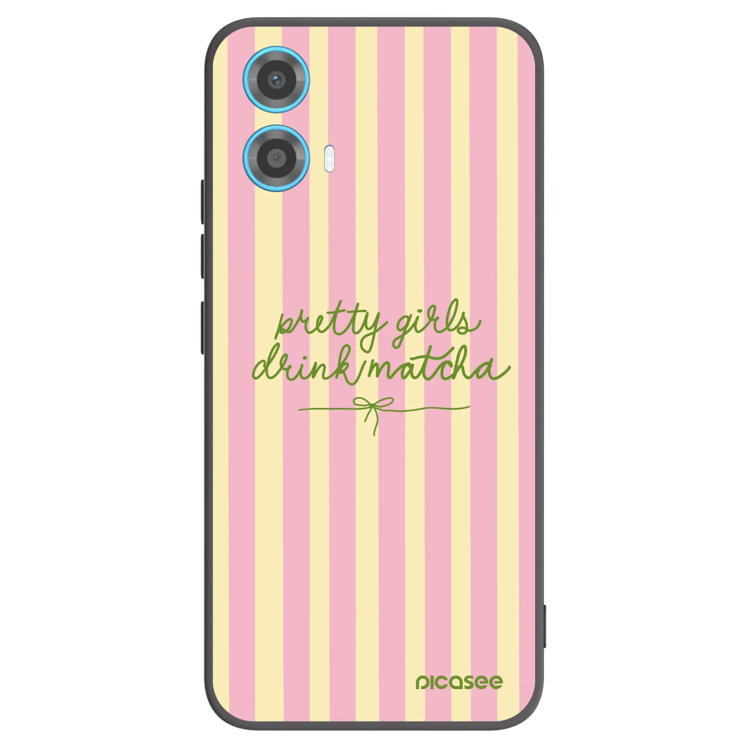 Picasee Μαύρη θήκη σιλικόνης για Motorola Moto G34 5G - Pretty matcha