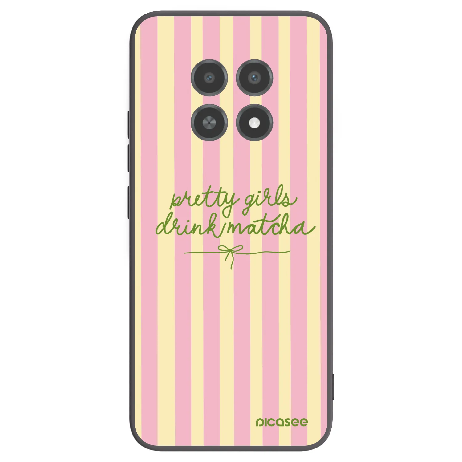 Picasee Μαύρη θήκη σιλικόνης για Realme 12X - Pretty matcha