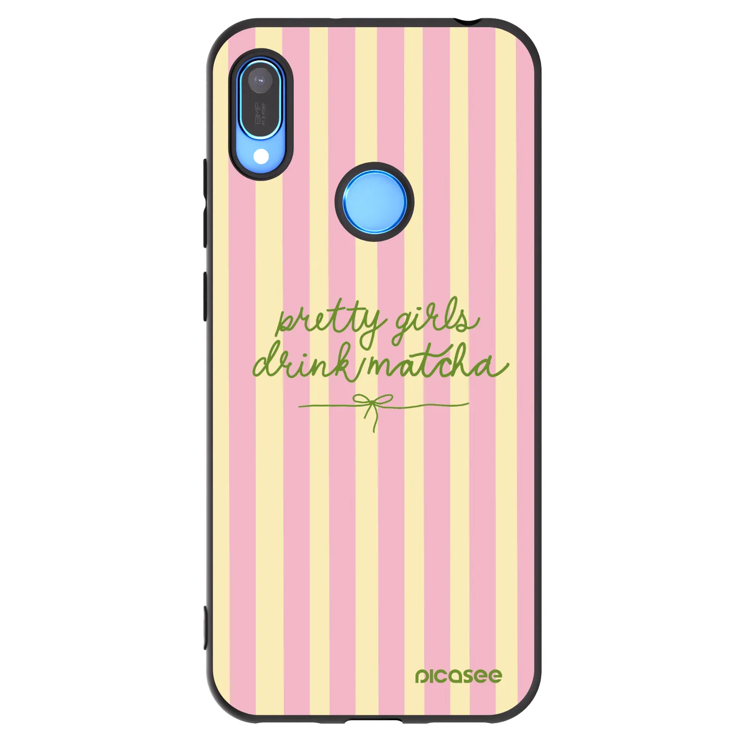 Picasee Μαύρη θήκη σιλικόνης για Huawei Y6 2019 - Pretty matcha