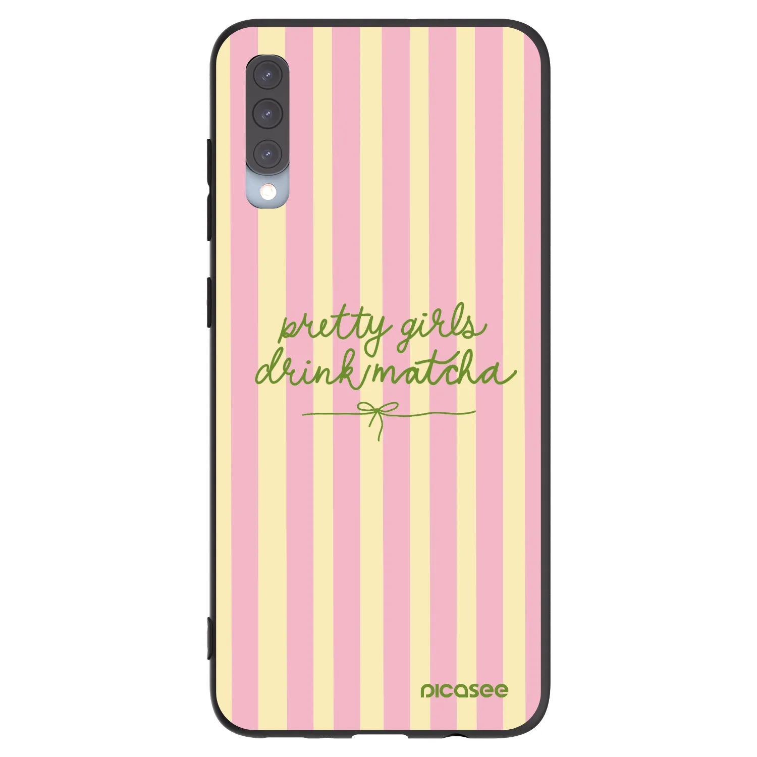 Picasee Μαύρη θήκη σιλικόνης για Samsung Galaxy A70 A705F - Pretty matcha