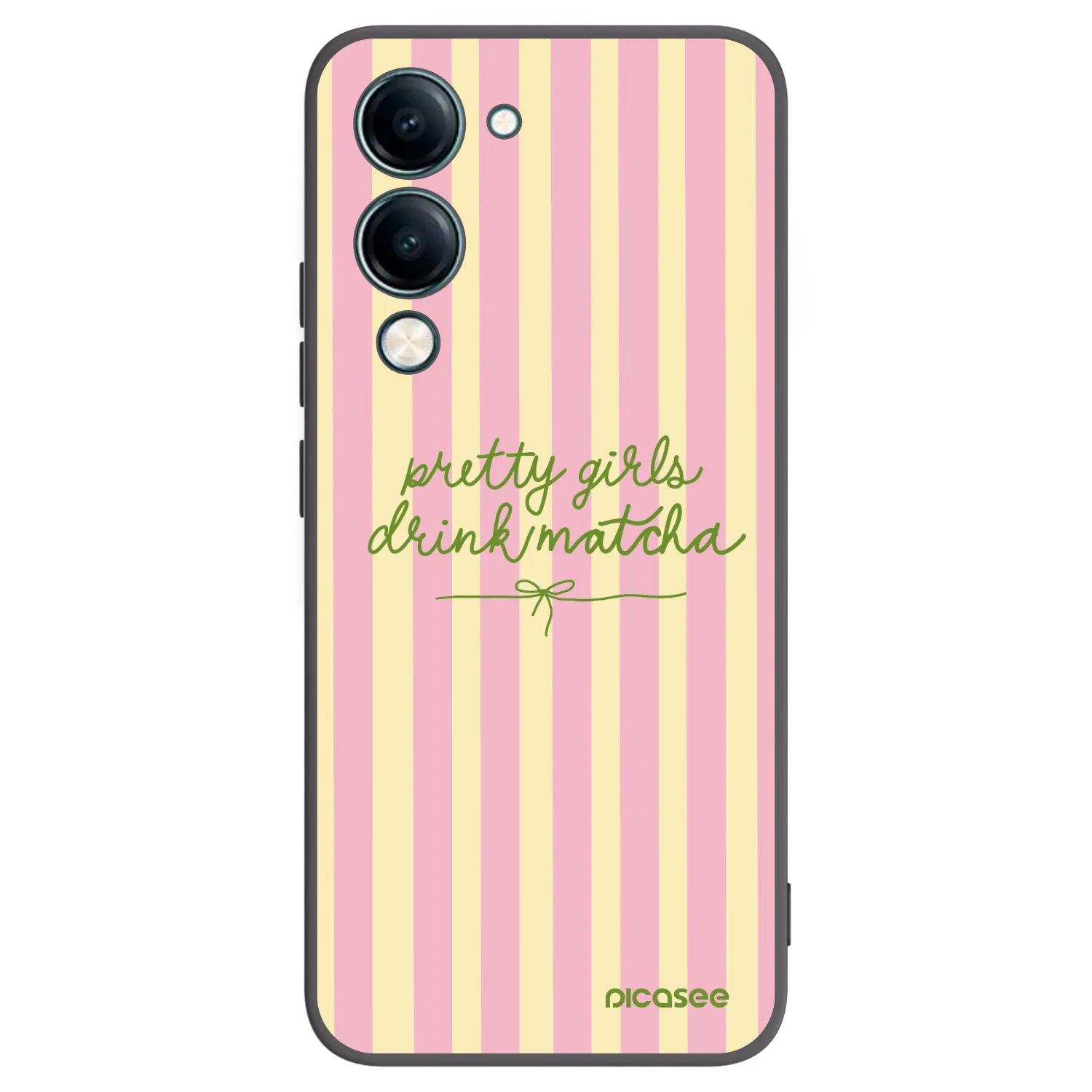 Picasee Μαύρη θήκη σιλικόνης για Vivo Y29s 5G - Pretty matcha