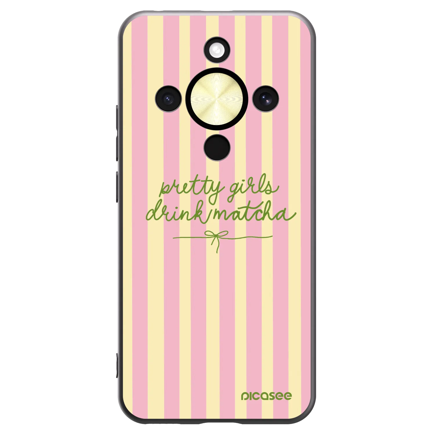 Picasee Μαύρη θήκη σιλικόνης για Honor Magic8 Lite 5G - Pretty matcha