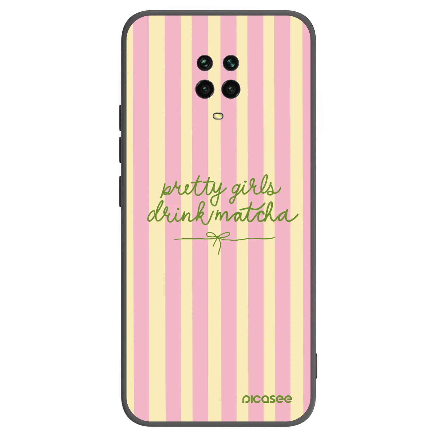 Picasee Μαύρη θήκη σιλικόνης για Xiaomi Redmi Note 9 Pro - Pretty matcha