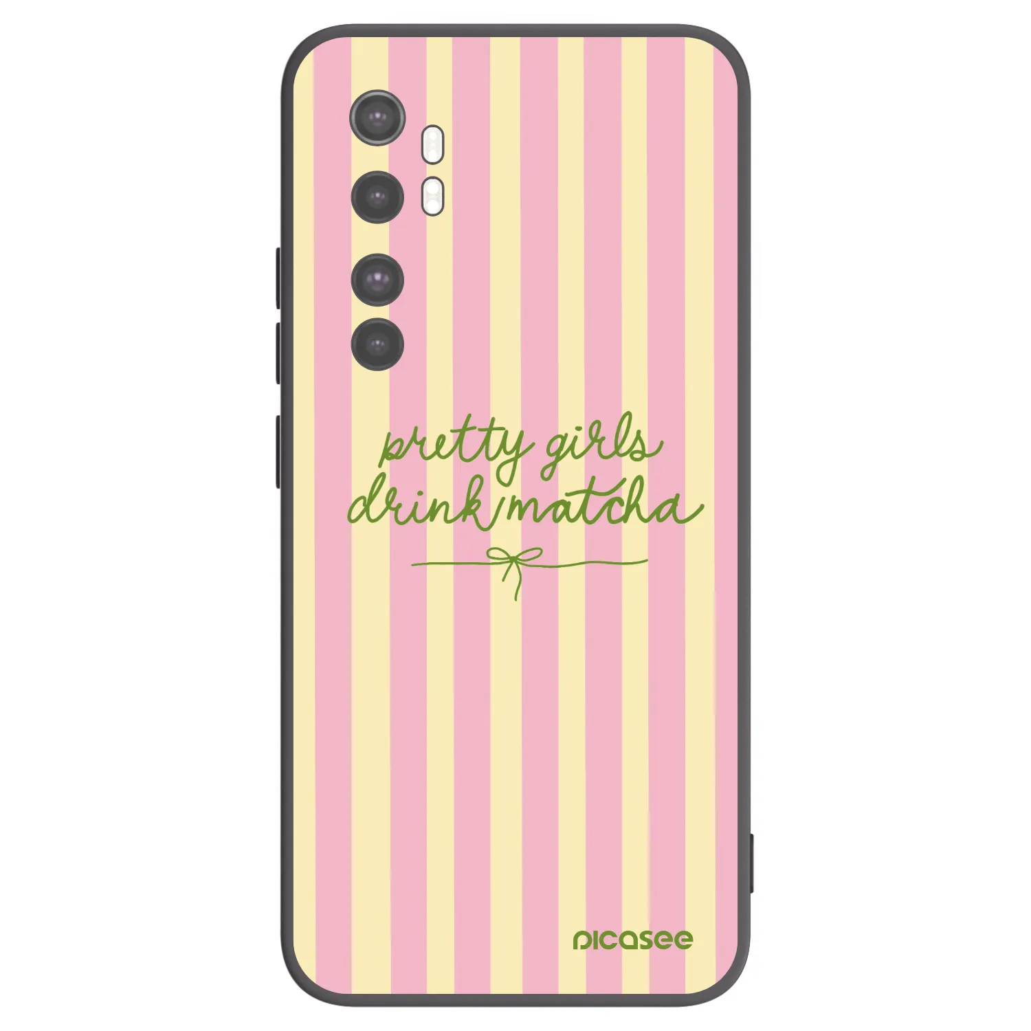 Picasee Μαύρη θήκη σιλικόνης για Xiaomi Mi Note 10 Lite - Pretty matcha