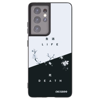Picasee Μαύρη θήκη σιλικόνης για Samsung Galaxy S21 Ultra 5G G998B - Life - Death