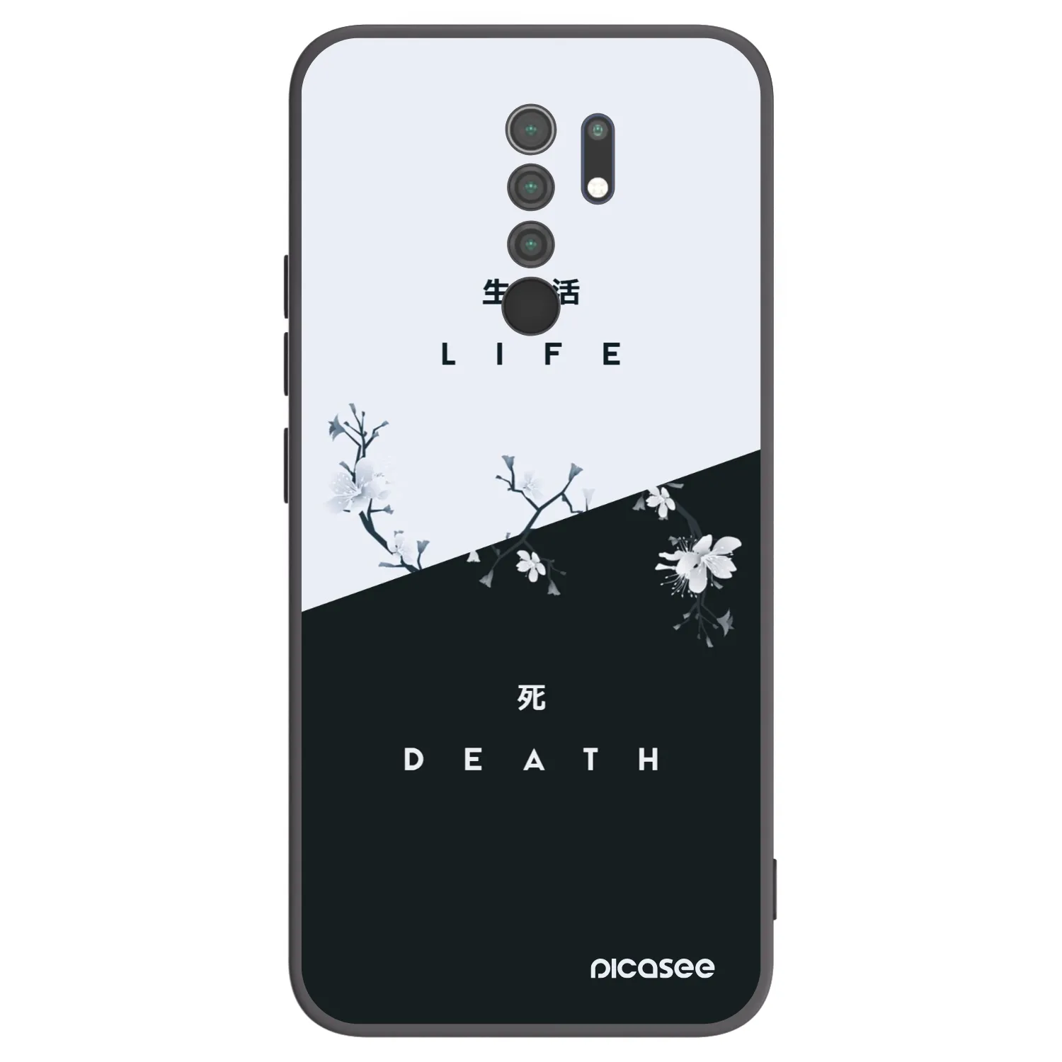 Picasee Μαύρη θήκη σιλικόνης για Xiaomi Redmi 9 - Life - Death