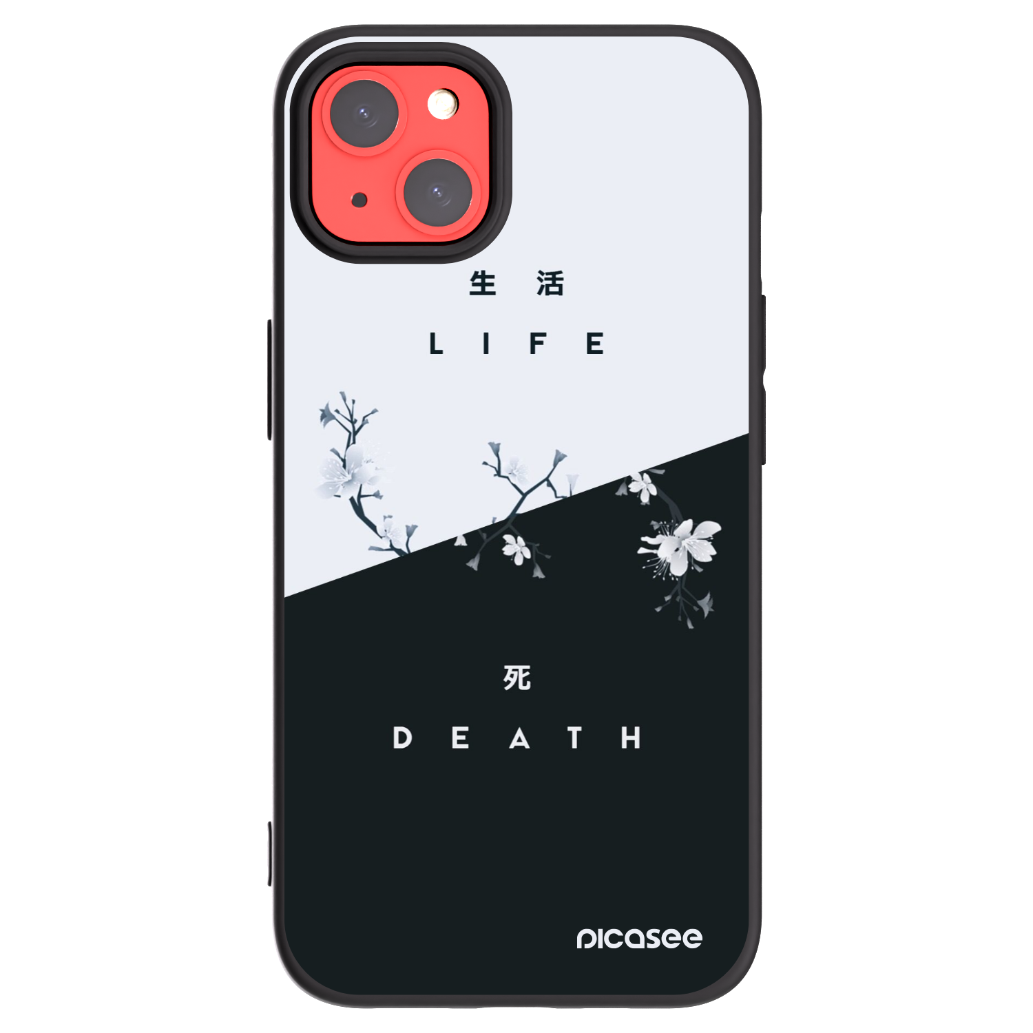 Picasee Μαύρη θήκη σιλικόνης για Apple iPhone 13 - Life - Death