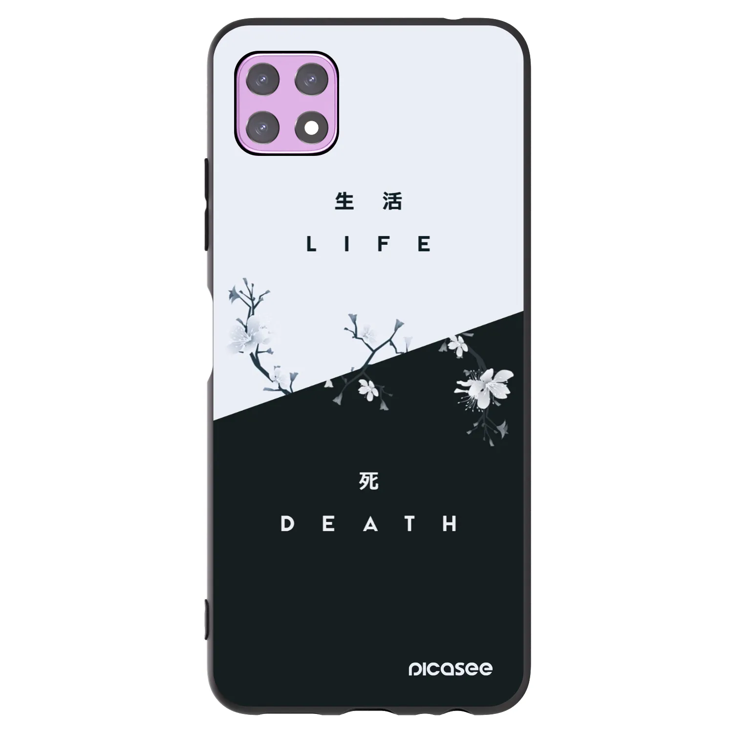Picasee Μαύρη θήκη σιλικόνης για Samsung Galaxy A22 A226B 5G - Life - Death