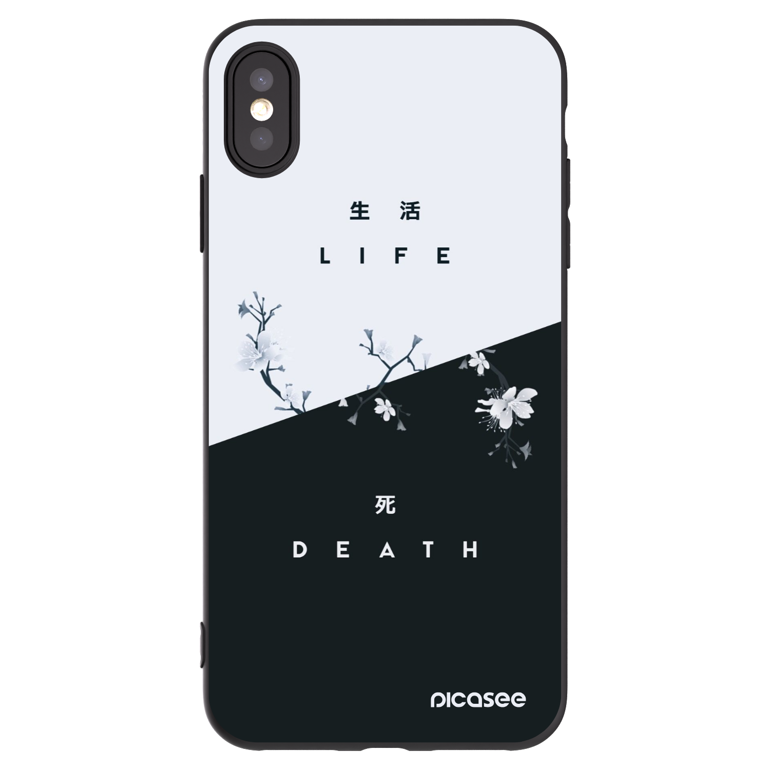 Picasee Μαύρη θήκη σιλικόνης για Apple iPhone XS Max - Life - Death