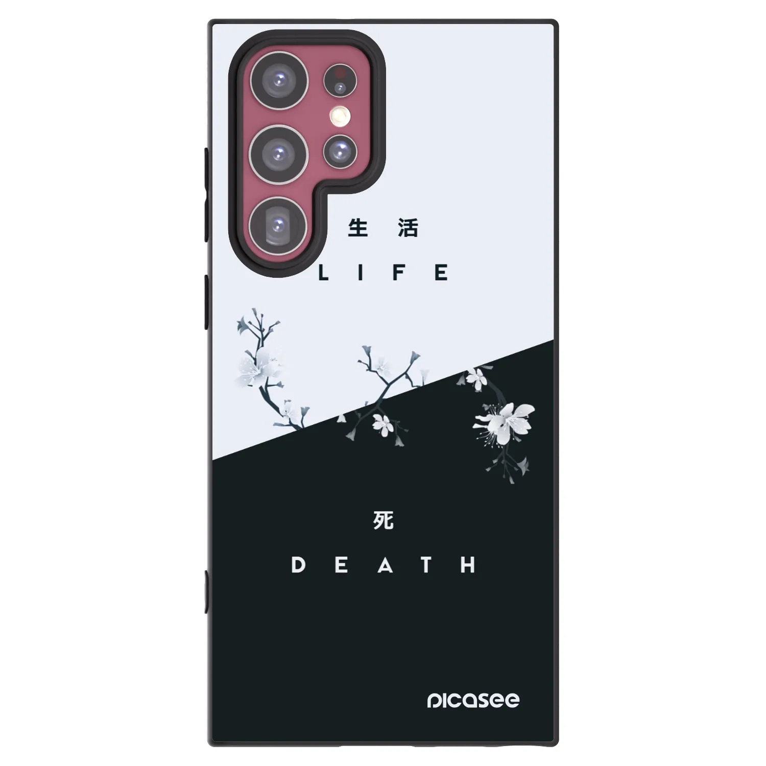 Picasee Μαύρη θήκη σιλικόνης για Samsung Galaxy S22 Ultra 5G - Life - Death