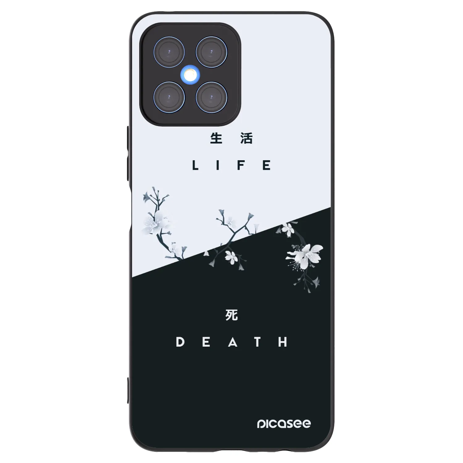 Picasee Μαύρη θήκη σιλικόνης για Honor X8 4G - Life - Death