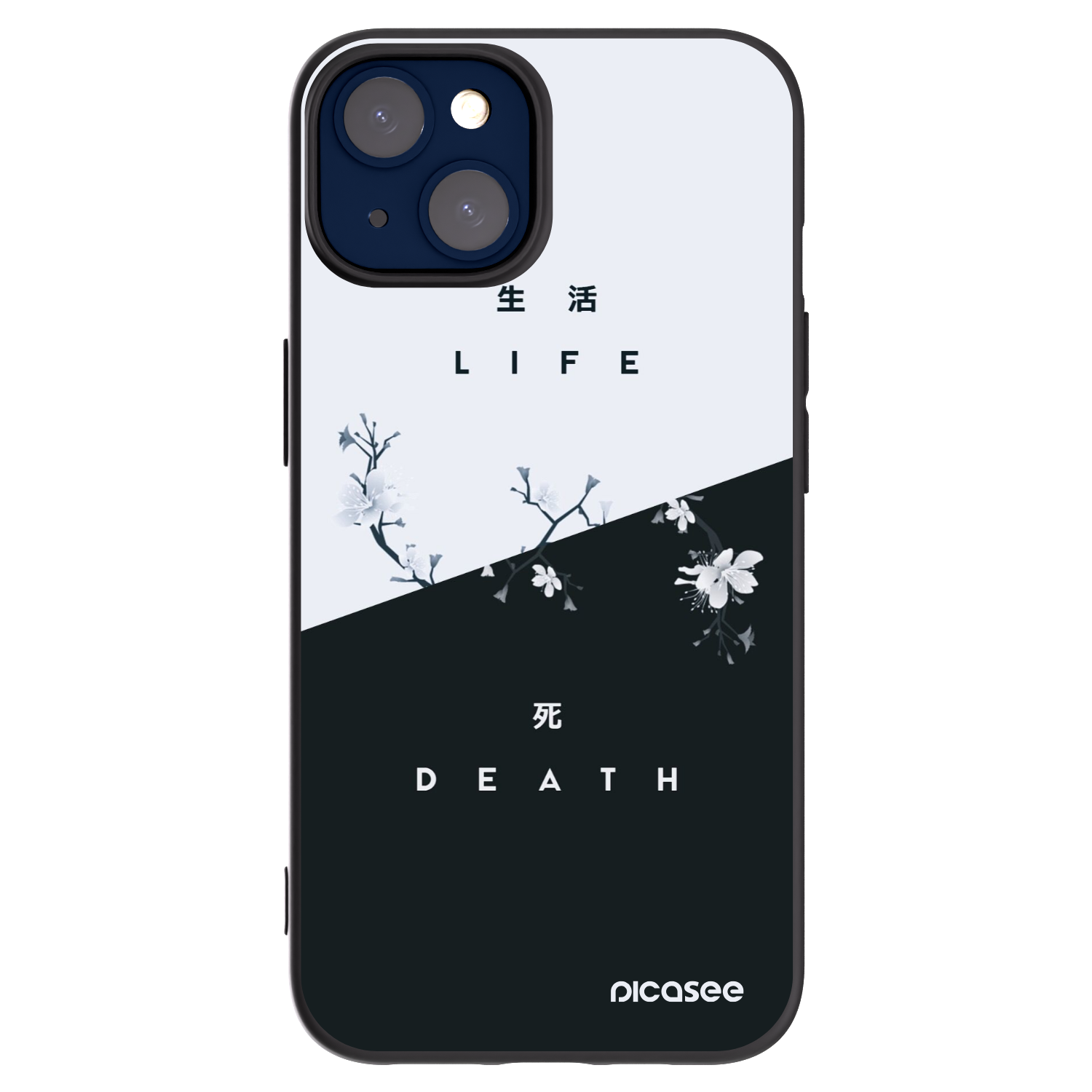 Picasee Μαύρη θήκη σιλικόνης για Apple iPhone 14 - Life - Death