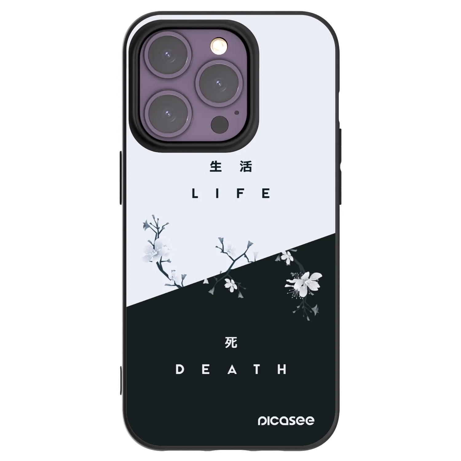 Picasee Μαύρη θήκη σιλικόνης για Apple iPhone 14 Pro - Life - Death