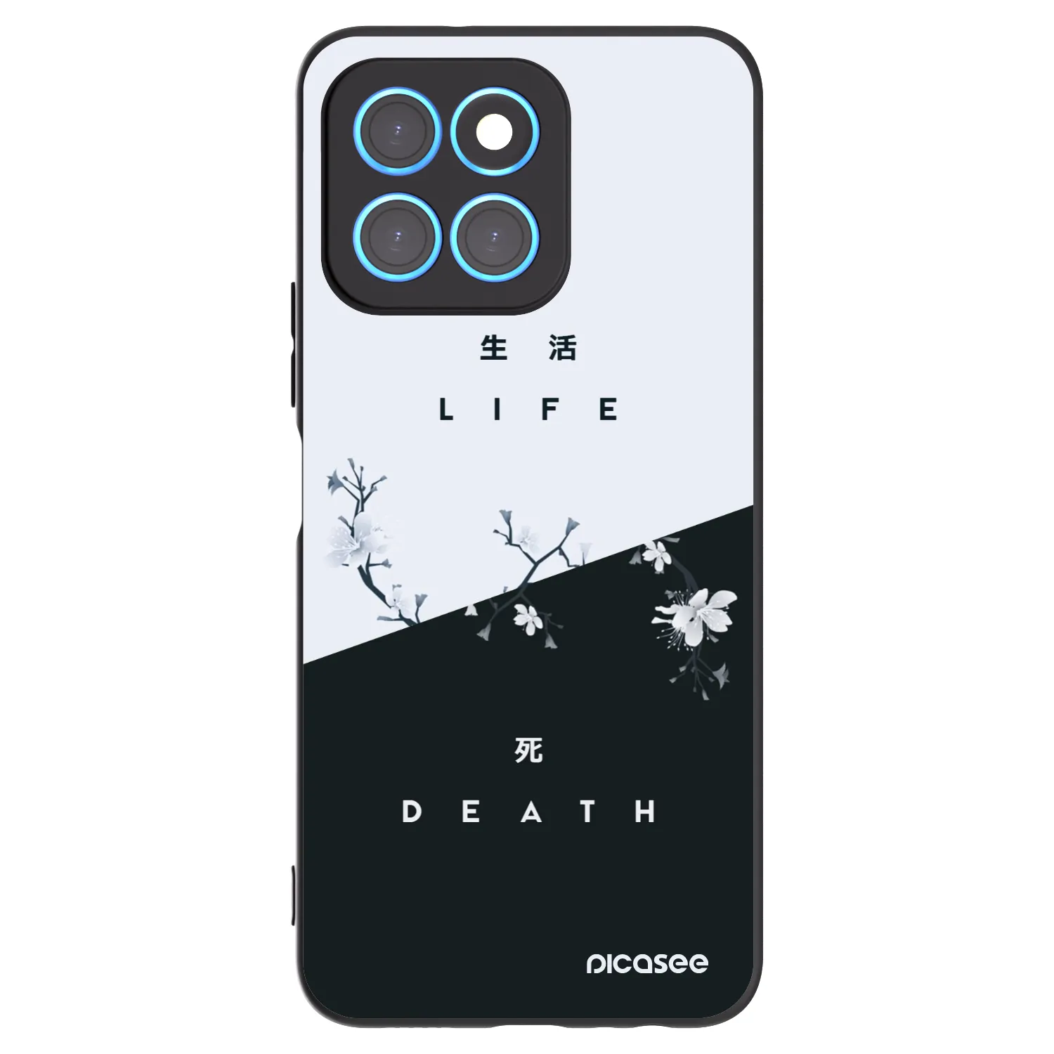 Picasee Μαύρη θήκη σιλικόνης για Honor X8 5G - Life - Death