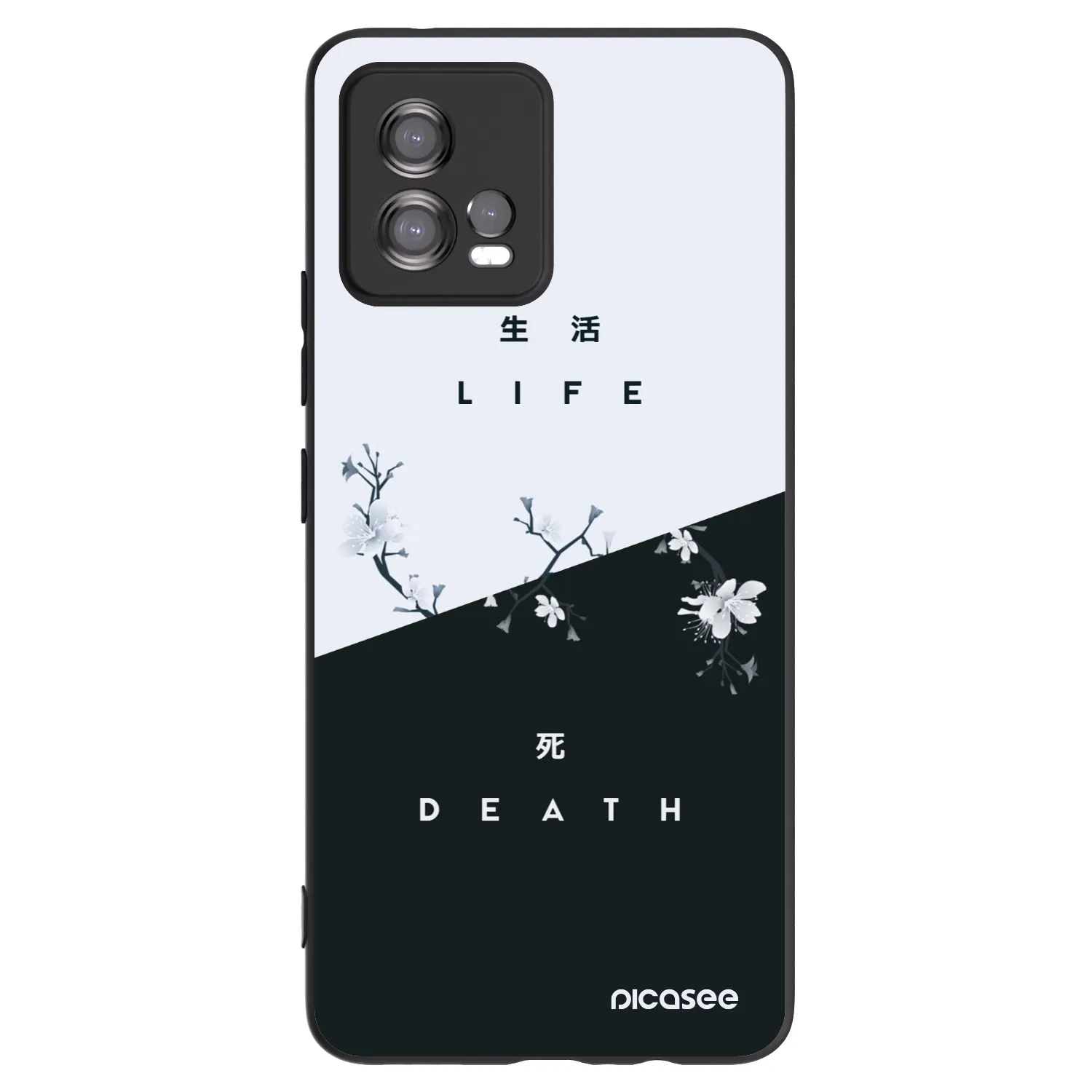 Picasee Μαύρη θήκη σιλικόνης για Motorola Moto G72 - Life - Death