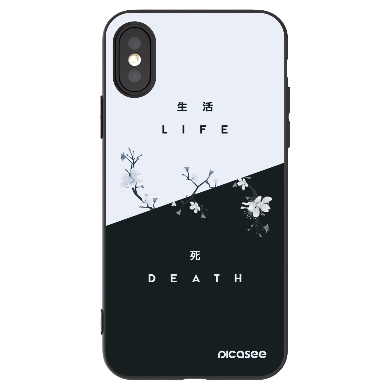 Picasee Μαύρη θήκη σιλικόνης για Apple iPhone X/XS - Life - Death