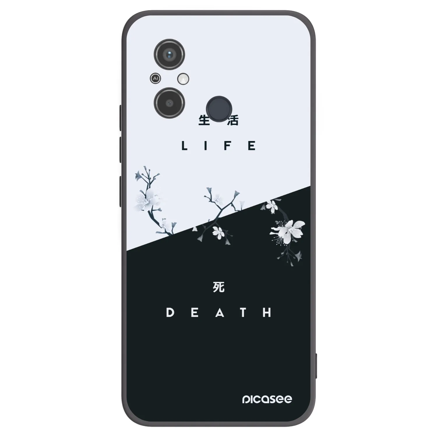 Picasee Μαύρη θήκη σιλικόνης για Xiaomi Redmi 12C - Life - Death