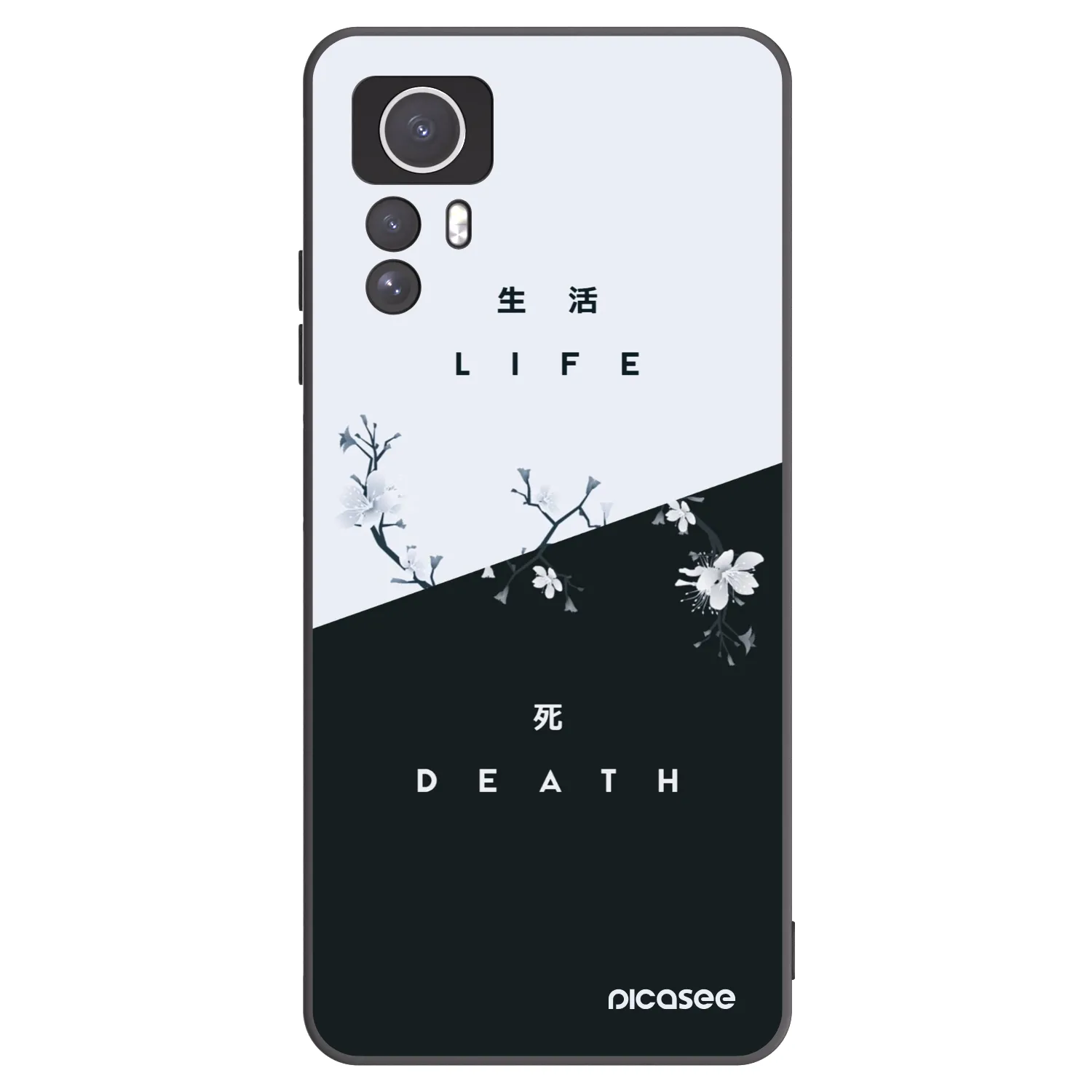Picasee Μαύρη θήκη σιλικόνης για Xiaomi Redmi Note 12S - Life - Death
