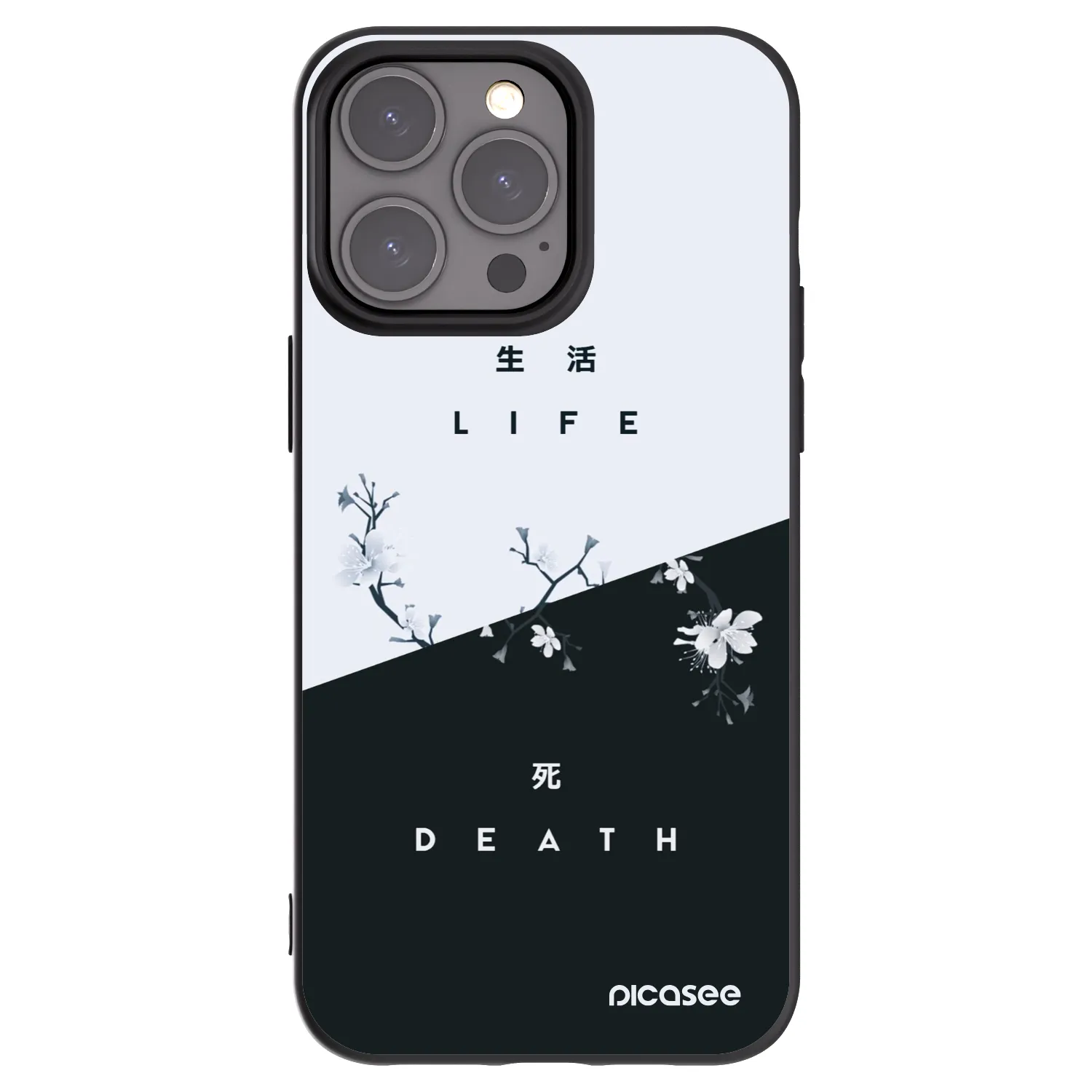 Picasee Μαύρη θήκη σιλικόνης για Apple iPhone 15 Pro Max - Life - Death