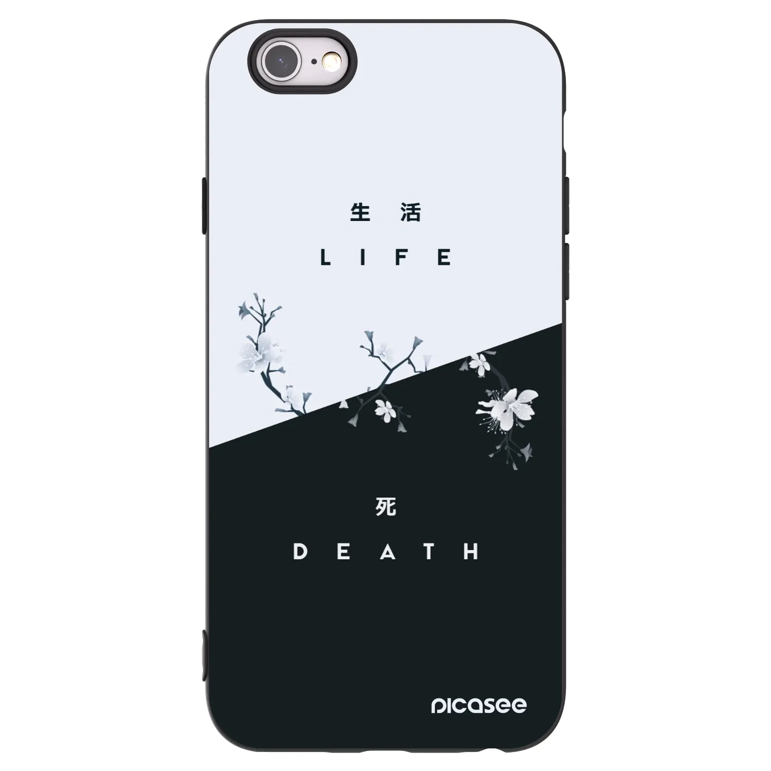 Picasee Μαύρη θήκη σιλικόνης για Apple iPhone 6/6S - Life - Death