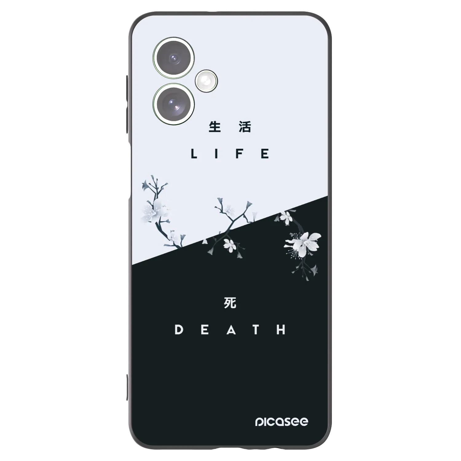 Picasee Μαύρη θήκη σιλικόνης για Motorola Moto G54 5G - Life - Death