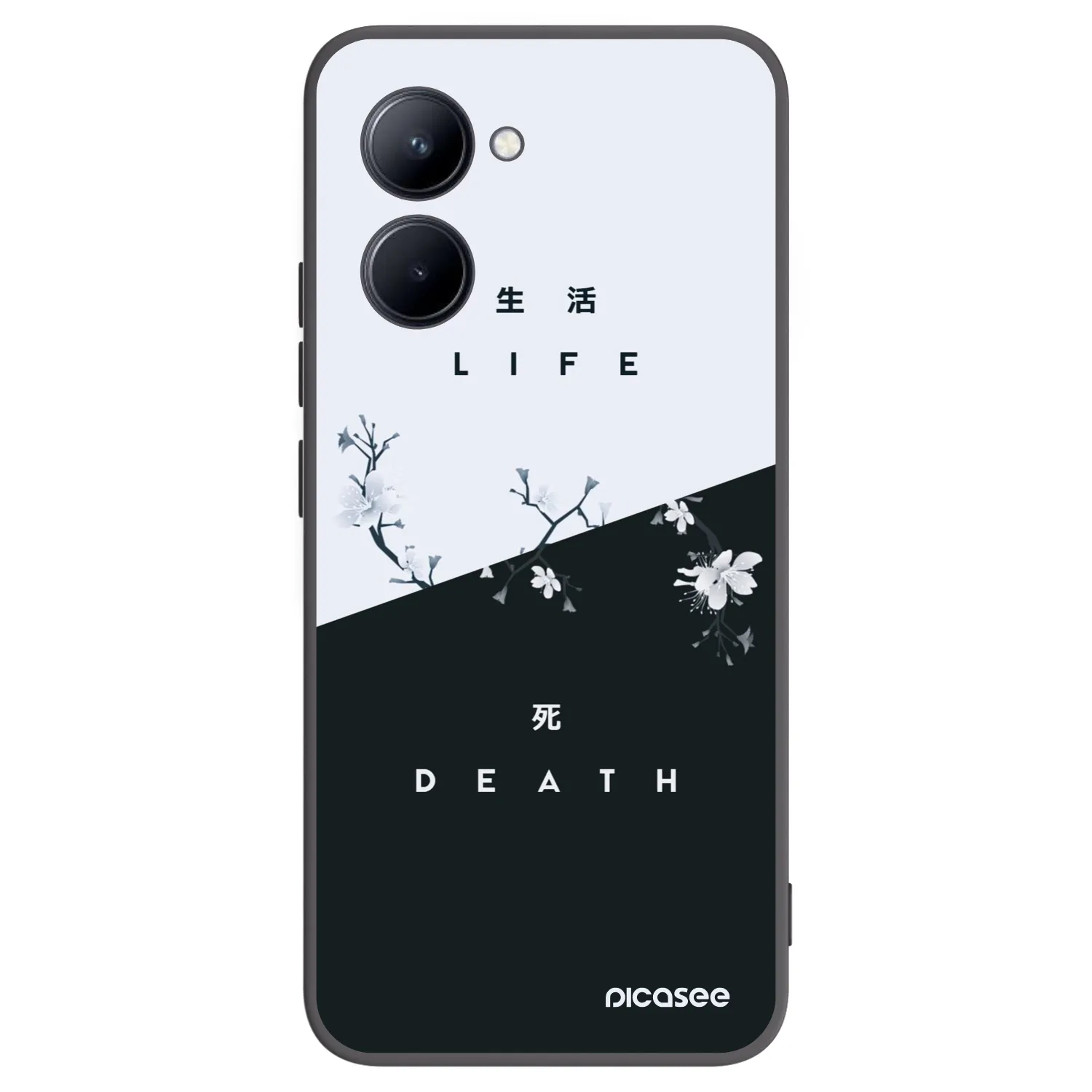 Picasee Μαύρη θήκη σιλικόνης για Realme C33 (2023) - Life - Death