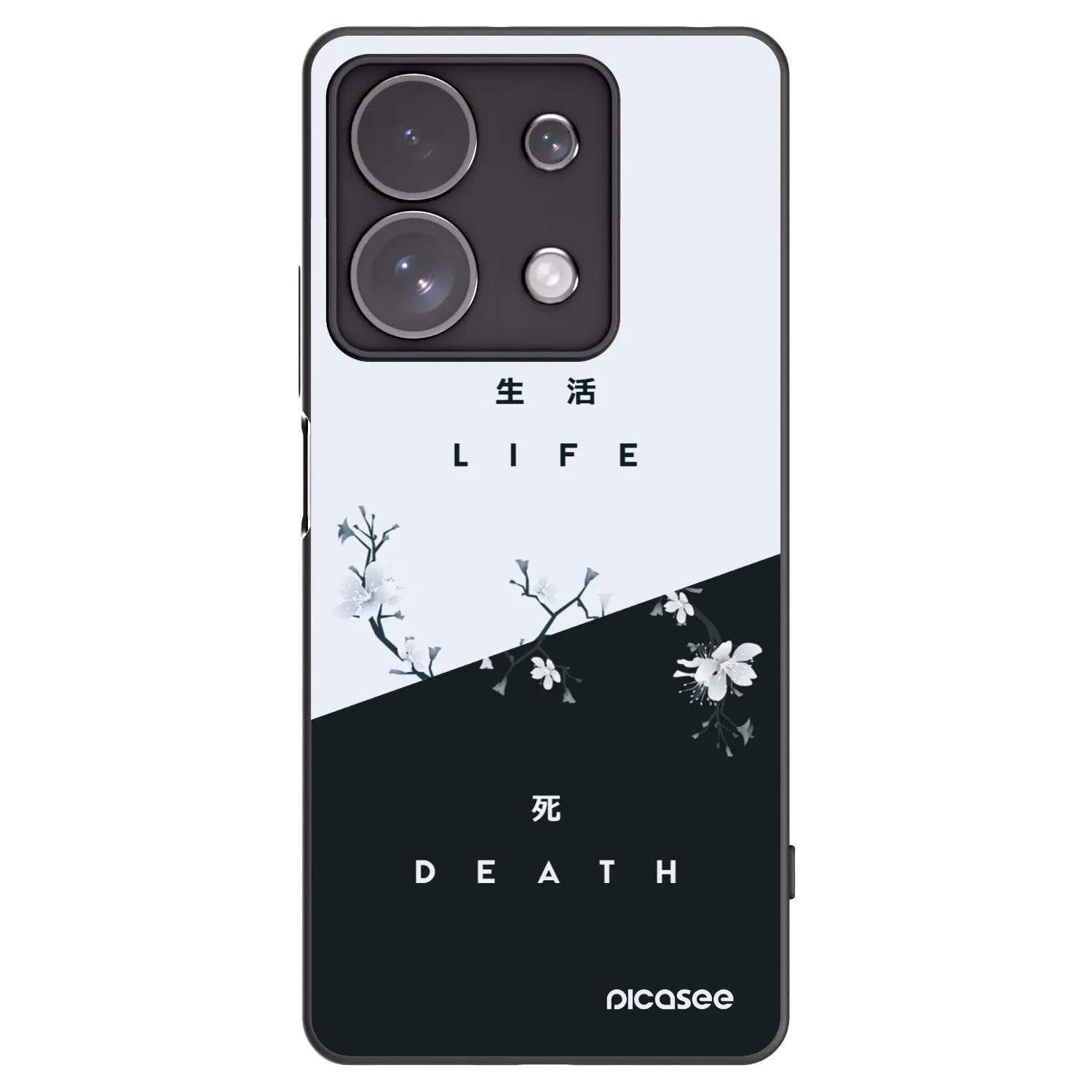 Picasee Μαύρη θήκη σιλικόνης για Xiaomi Redmi Note 13 Pro 4G - Life - Death