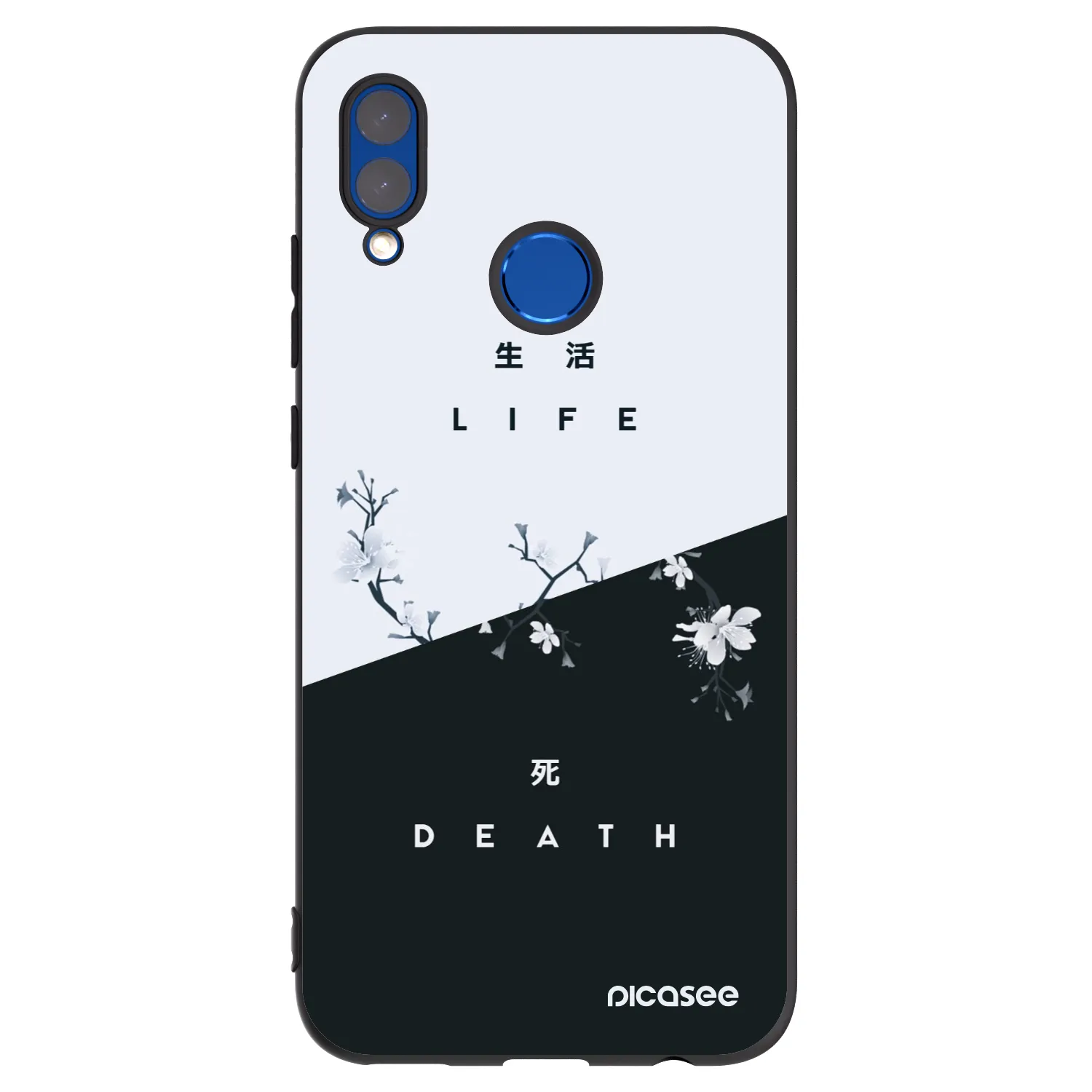 Picasee Μαύρη θήκη σιλικόνης για Honor 10 Lite - Life - Death