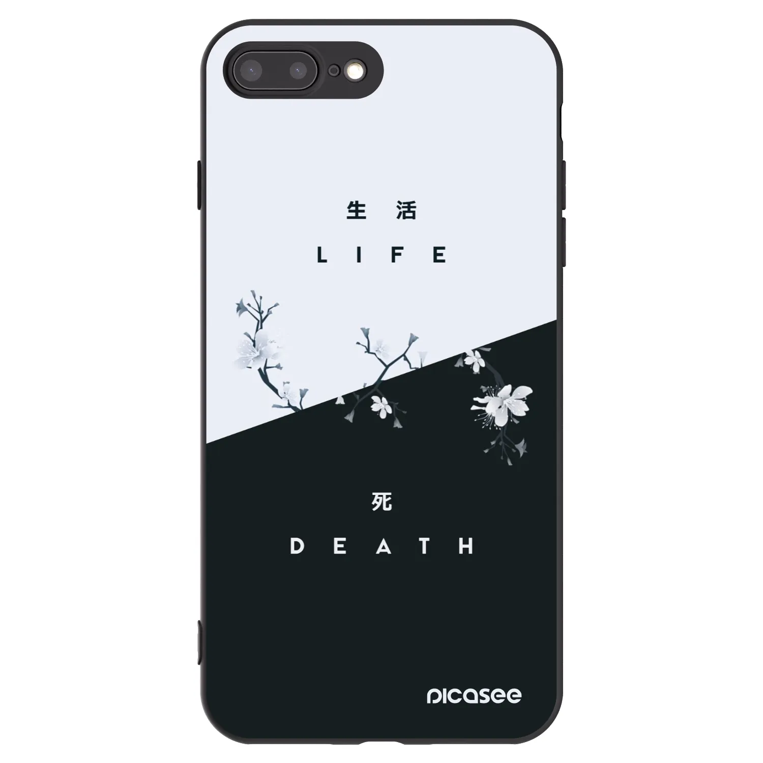 Picasee Μαύρη θήκη σιλικόνης για Apple iPhone 8 Plus - Life - Death