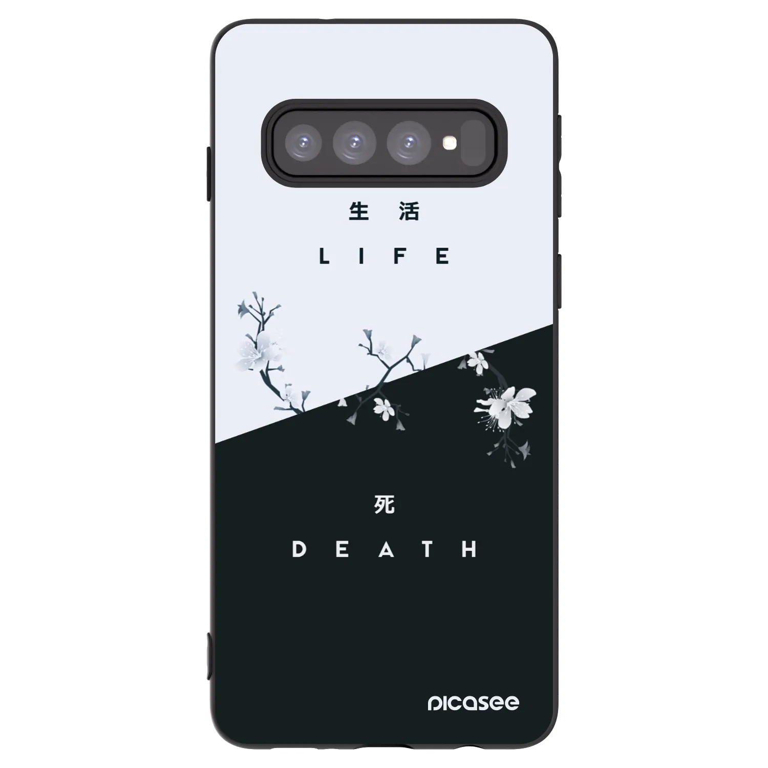 Picasee Μαύρη θήκη σιλικόνης για Samsung Galaxy S10 G973 - Life - Death
