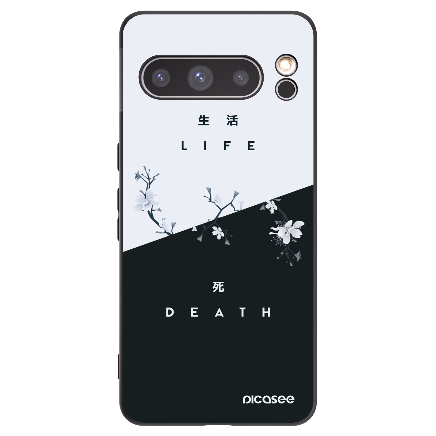 Picasee Μαύρη θήκη σιλικόνης για Google Pixel 8 Pro - Life - Death