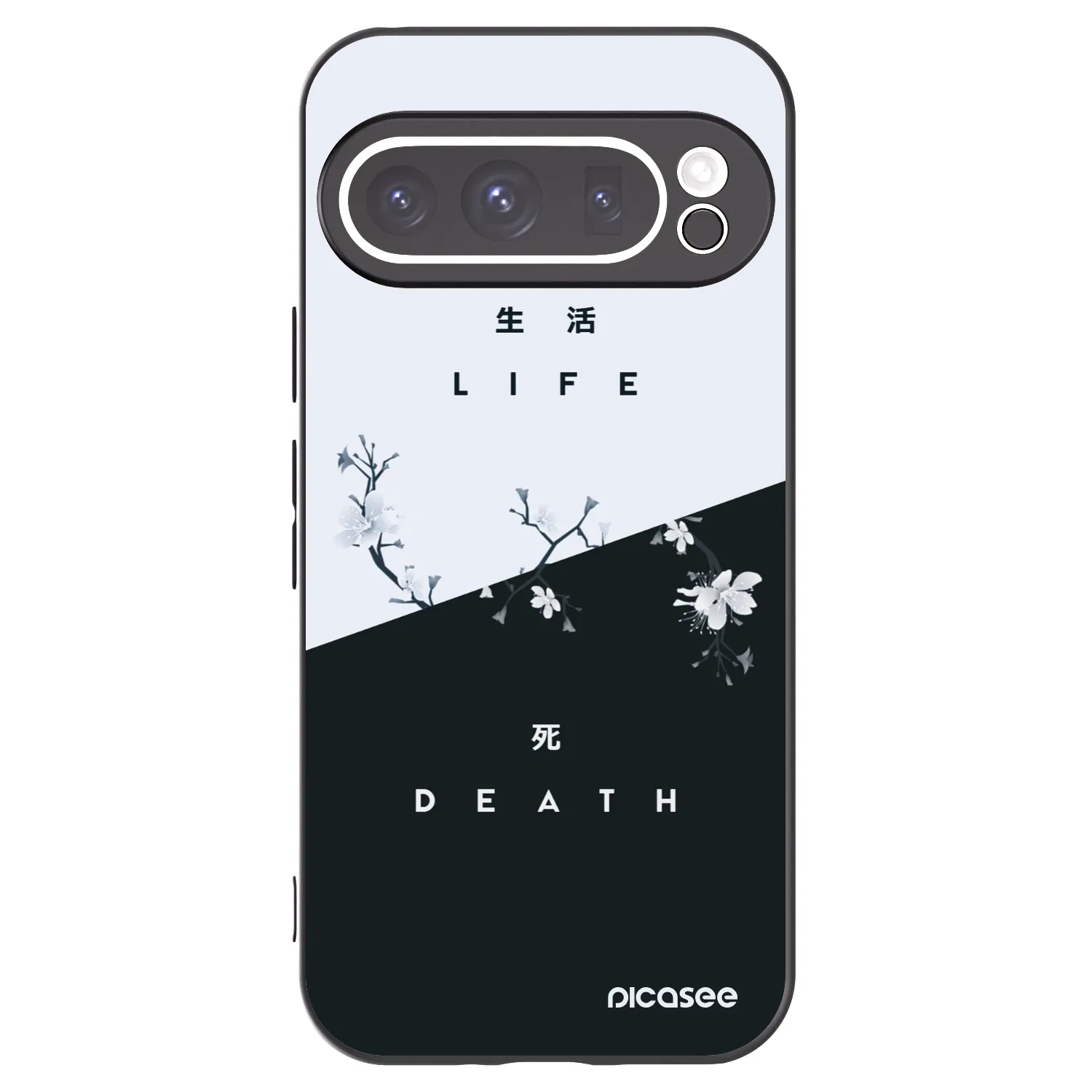 Picasee Μαύρη θήκη σιλικόνης για Google Pixel 9 Pro XL - Life - Death