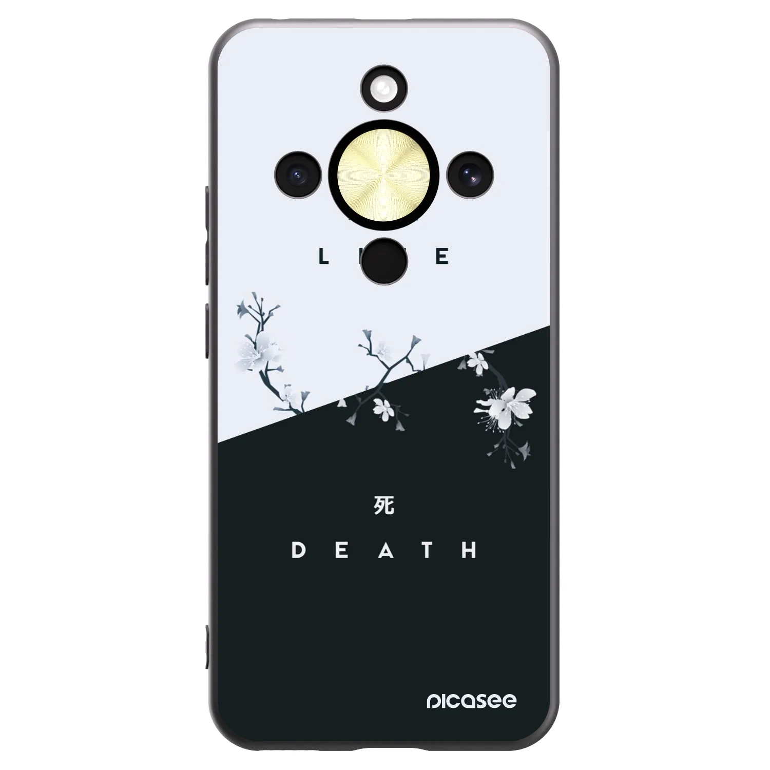 Picasee Μαύρη θήκη σιλικόνης για Honor Magic8 Lite 5G - Life - Death