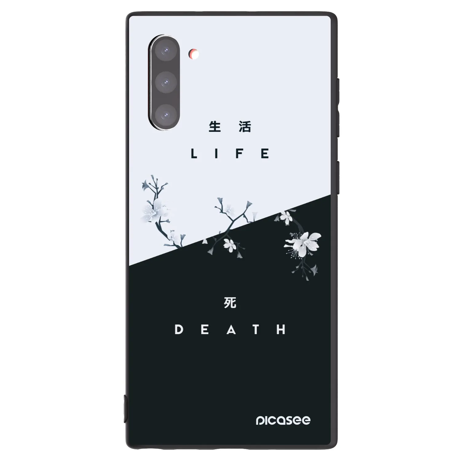 Picasee Μαύρη θήκη σιλικόνης για Samsung Galaxy Note 10 N970F - Life - Death