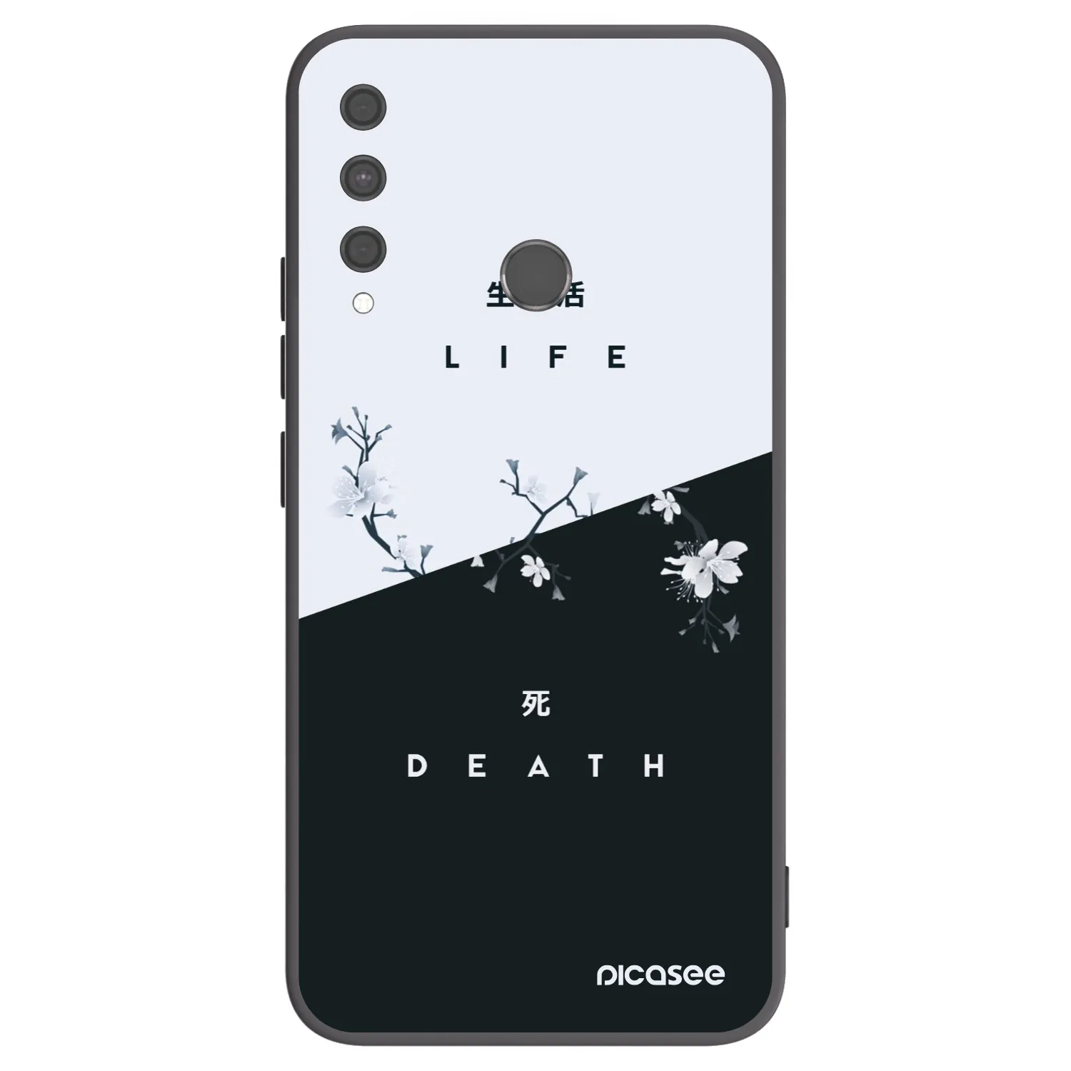 Picasee Μαύρη θήκη σιλικόνης για Huawei P40 Lite E - Life - Death