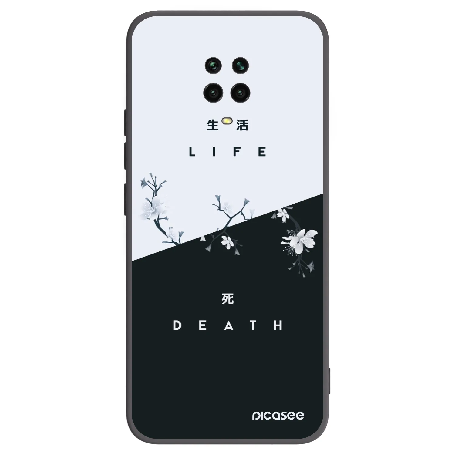 Picasee Μαύρη θήκη σιλικόνης για Xiaomi Redmi Note 9S - Life - Death