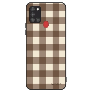 Θήκη για Samsung Galaxy A21s - Brown grid