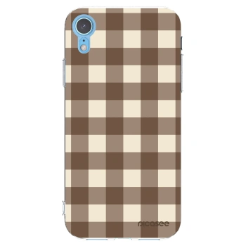 Picasee διαφανής θήκη σιλικόνης Apple iPhone XR - Brown grid
