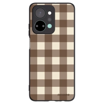 Picasee Μαύρη θήκη σιλικόνης για Honor X7a - Brown grid