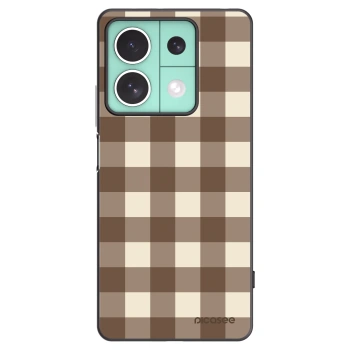 Picasee Μαύρη θήκη σιλικόνης για Xiaomi Redmi Note 13 5G - Brown grid