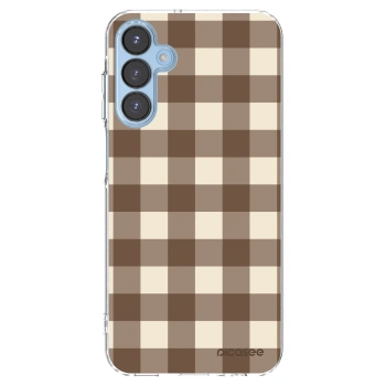 Picasee διαφανής θήκη σιλικόνης Samsung Galaxy A15 A156B 5G - Brown grid