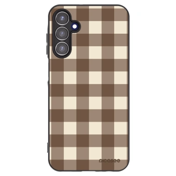 Picasee Μαύρη θήκη σιλικόνης για Samsung Galaxy A15 A155F 4G - Brown grid
