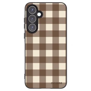 Picasee Μαύρη θήκη σιλικόνης για Samsung Galaxy A55 5G A556B - Brown grid