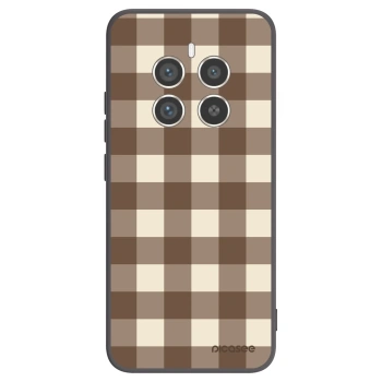 Picasee Μαύρη θήκη σιλικόνης για Realme 12 Pro 5G - Brown grid