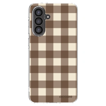 Picasee διαφανής θήκη σιλικόνης Samsung Galaxy A56 5G A566B - Brown grid