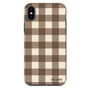 Θήκη για Apple iPhone XS Max - Brown grid
