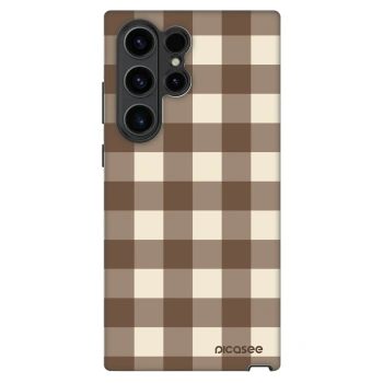 Θήκη για Samsung Galaxy S22 Ultra 5G - Brown grid