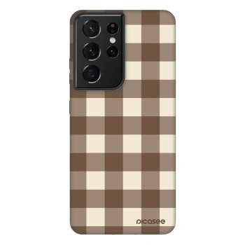 Θήκη για Samsung Galaxy S21 Ultra 5G G998B - Brown grid