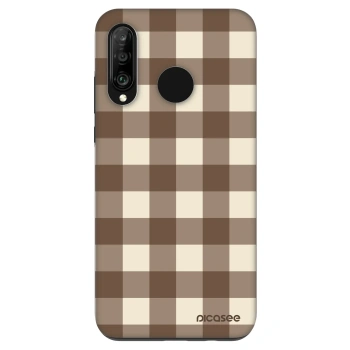 Θήκη για Huawei P30 Lite - Brown grid